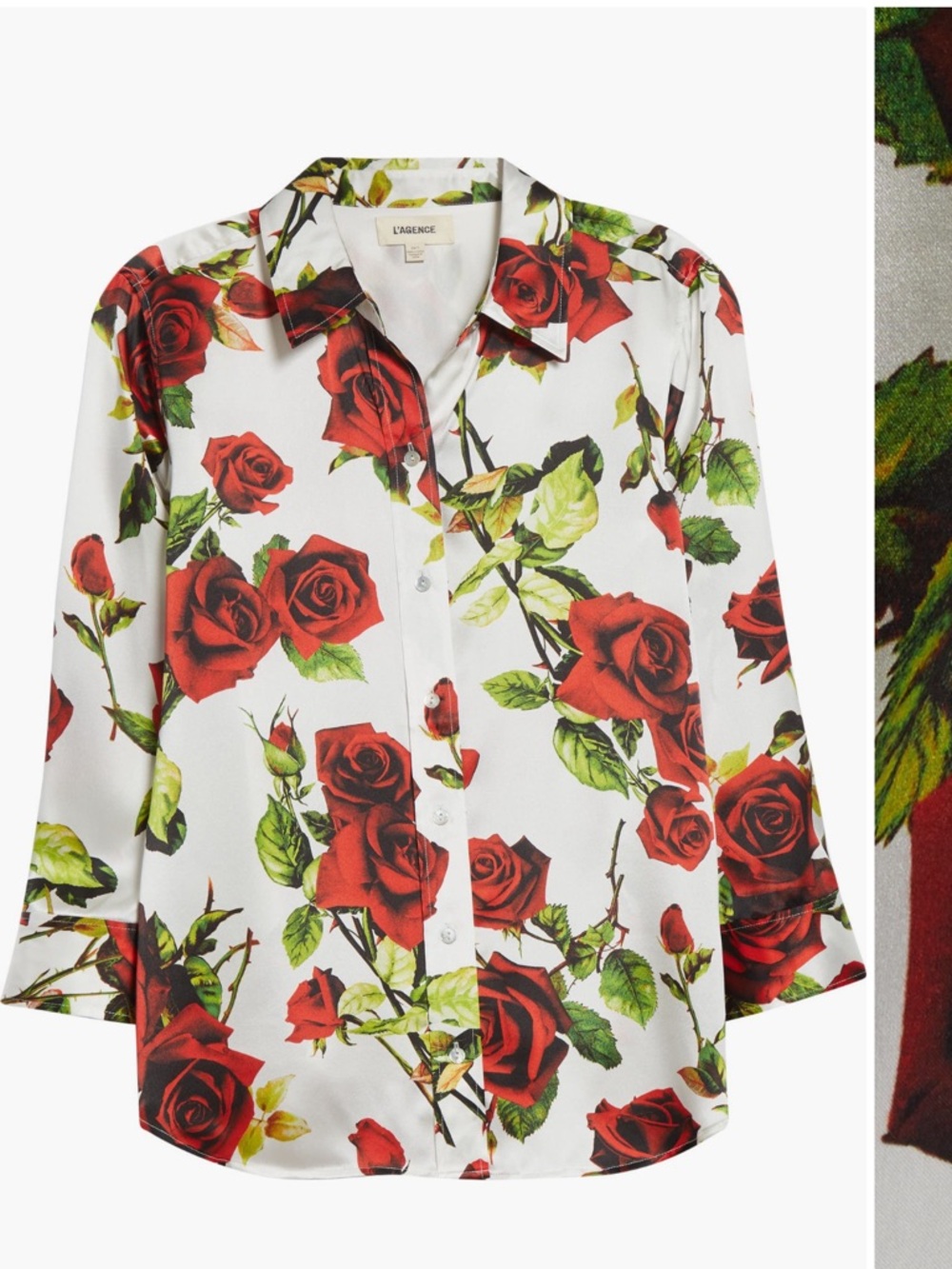 L'AGENCE Dani Rose Printed Silk Blouse